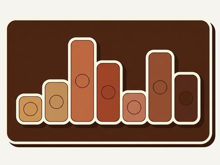 Seven rounded app tiles of different heights side by side, each carrying a color swatch, comparing Shopify combined listings apps